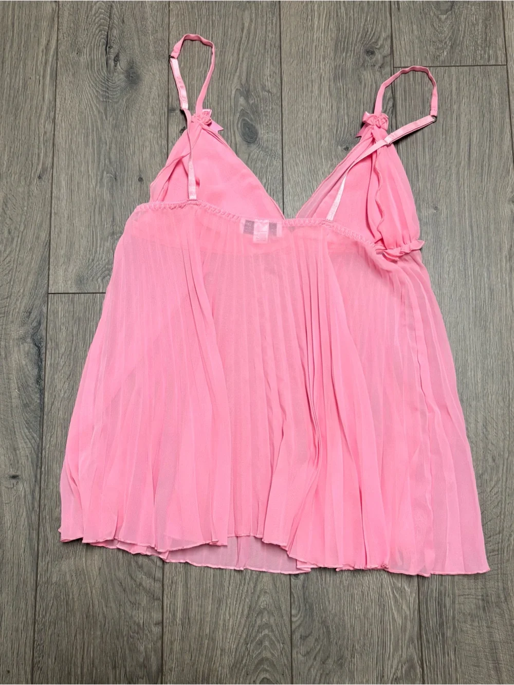 pink slinky ruffle accordion sexy lingerie tank top mini dress cinema etoile